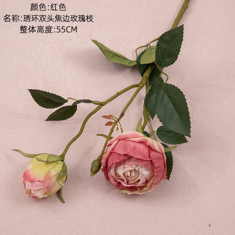 Artificial rose/silk rose petal/artificial roses/two heads roses/single rose/artificial roses for outdoors/ best for wedding home decoration MW52001