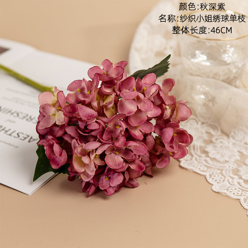 Silk hydrangea/14 colors hydrangea/INS style hydrangea/best for  Home Decoration Wedding Handheld Flower Road MW52666