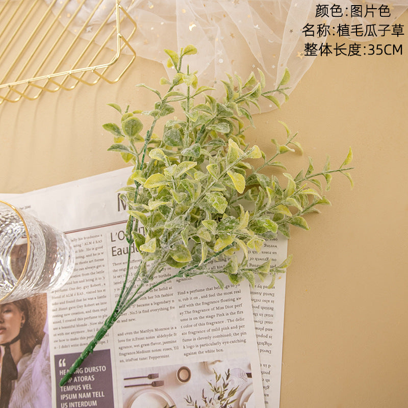 Artificial dusty eucalyptus/plastic eucalyptus grass fake  wholesales flowers wedding decorations GF16294A