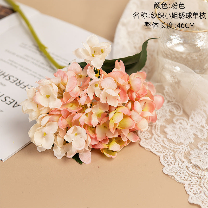 Silk hydrangea/14 colors hydrangea/INS style hydrangea/best for  Home Decoration Wedding Handheld Flower Road MW52666