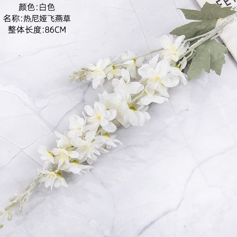 Silk larkspur/artificial larkspur flower/INS style larkspur best for home decoration wedding holding flowers rose wall  cross-border MW93001