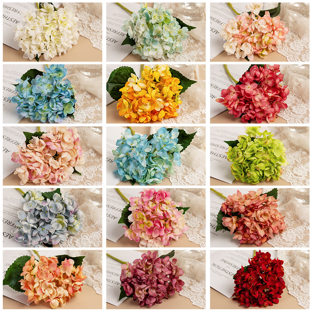 Silk hydrangea/14 colors hydrangea/INS style hydrangea/best for  Home Decoration Wedding Handheld Flower Road MW52666