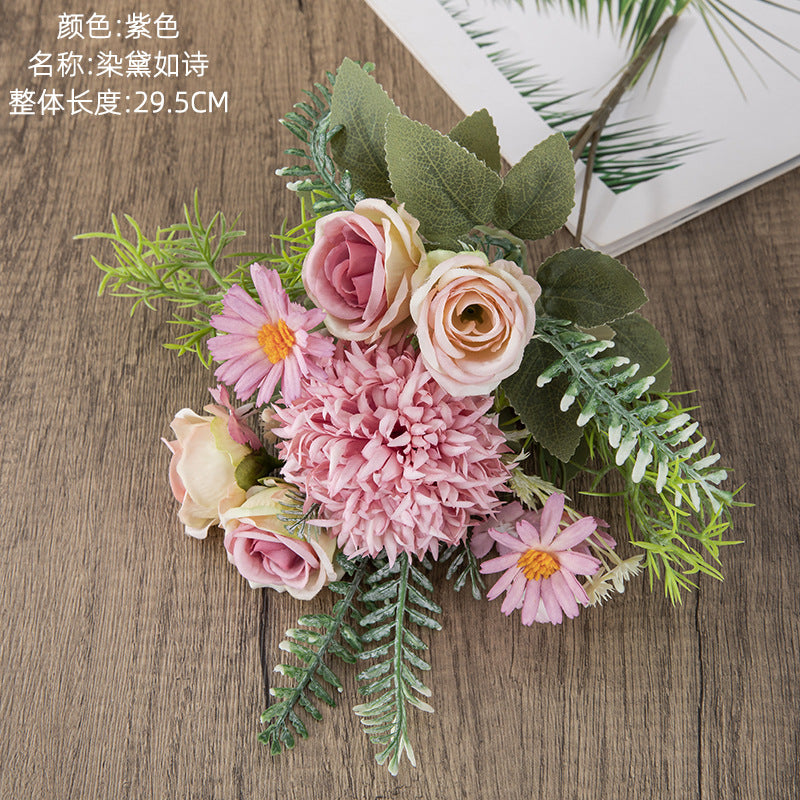 Silk Dandelion bouquet/plastic fern bouquet/ fake dandelion rose bouquet/ best for wedding decoration home decoratio INS style MW66795