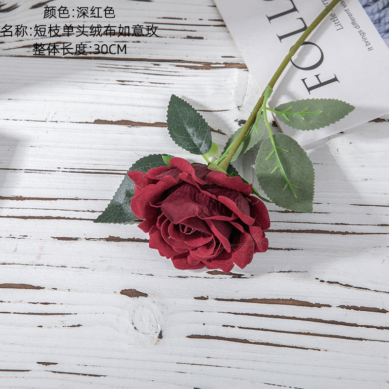 Velvet Rose/silk Night Rose /artificial rose/ Fake roser for Wholesale Home Decoration Wedding MW03336