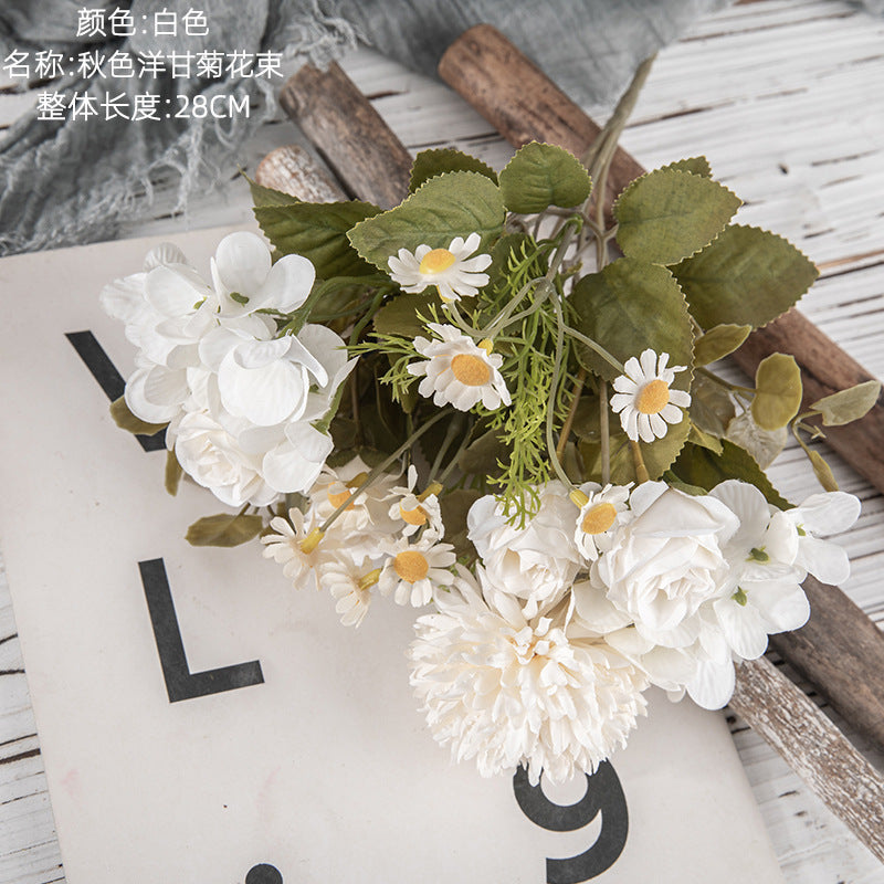 Silk chamomile rose bouquets/INS style Chamomile rose /artificial flowers for home decoration cross-border wedding bouquet work MW66792