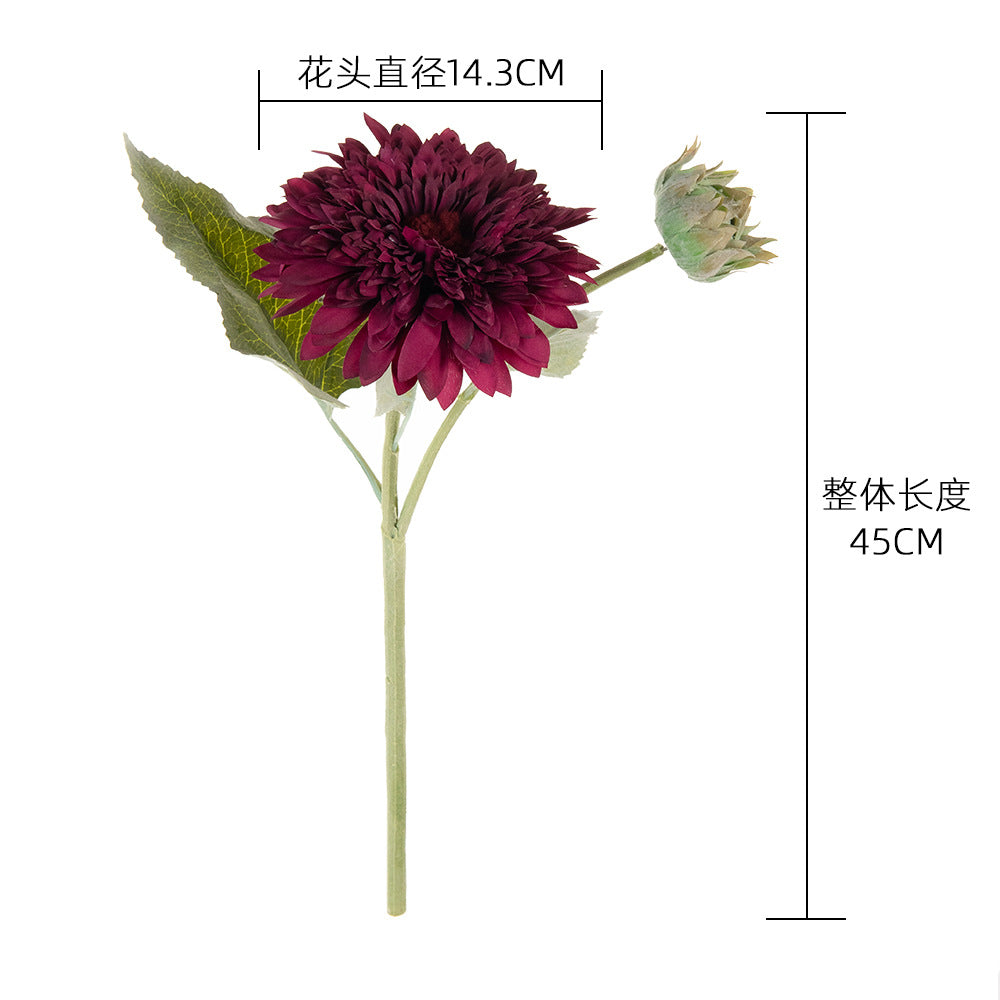 Artificial sunflowers/artificial sunflowers with stems/artificial sunflowers for outdoors/artificial sunflower bouquet/wholesale for wedding decoration cross-border crafts MW80001