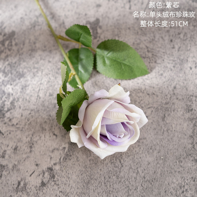 Velvet Rose/single silk rose/artificial rose/ best for Home Decoration Festival Wedding Wall Plant arrangement MW03339