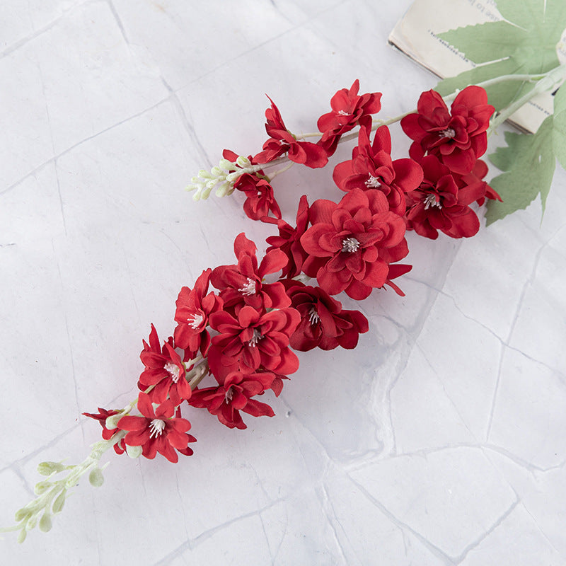 Silk larkspur/artificial larkspur flower/INS style larkspur best for home decoration wedding holding flowers rose wall  cross-border MW93001