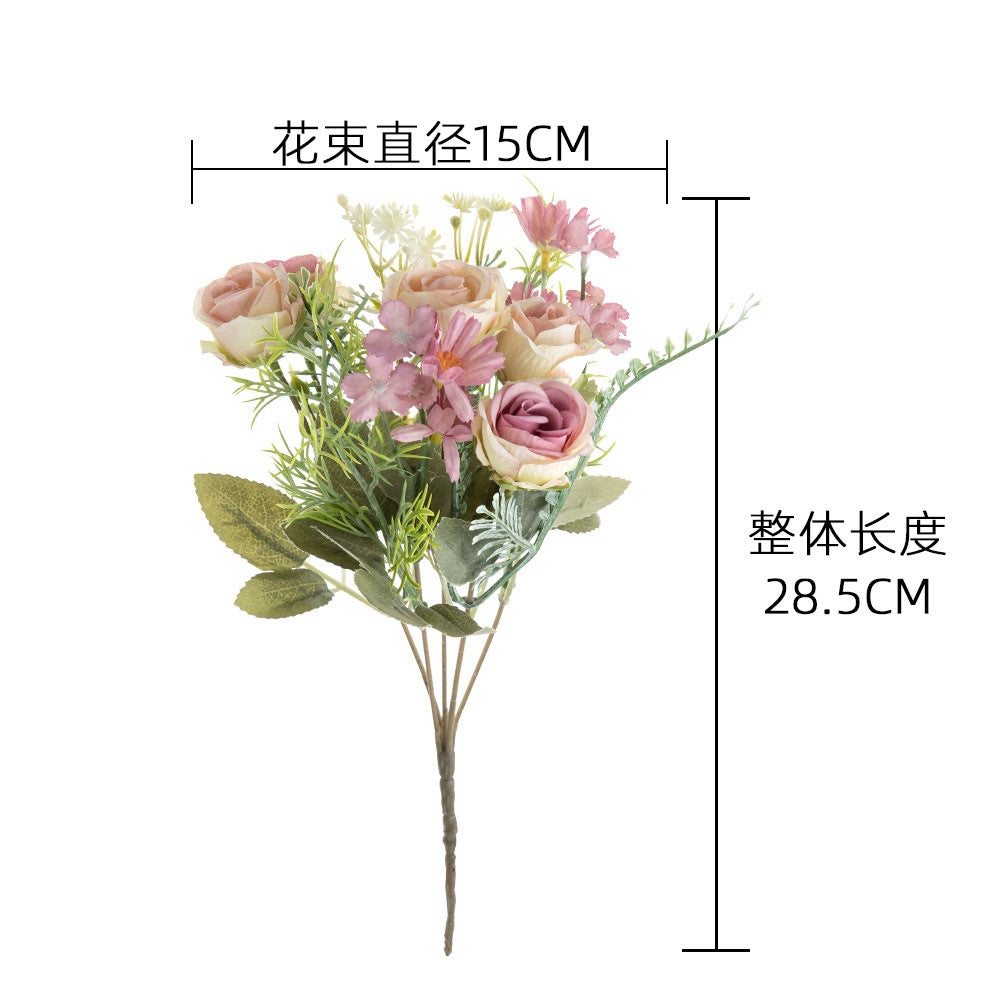 Silk Rose daisy bundle/INS style artificial flowers/silk rose/silk daisy/best for  home decoration wedding bouquet designing MW66794