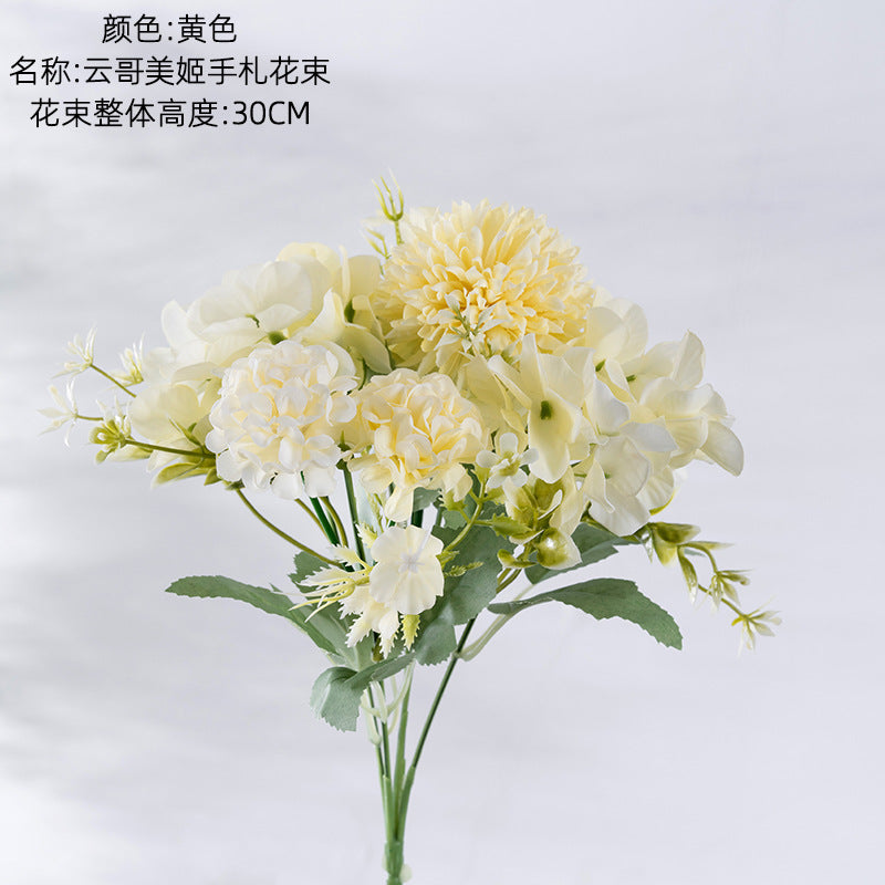 Silk Dandelion hydrangea bouquet/small hydrangea bundle artificial flower wholesale, best for home decoration wedding bouquet work MW66668