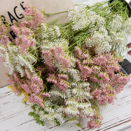 Plastic lace flowers/queen anne's lace flower/ wholesales flower for  household decoration wedding hand holding flower street guide  flower wallMW58726