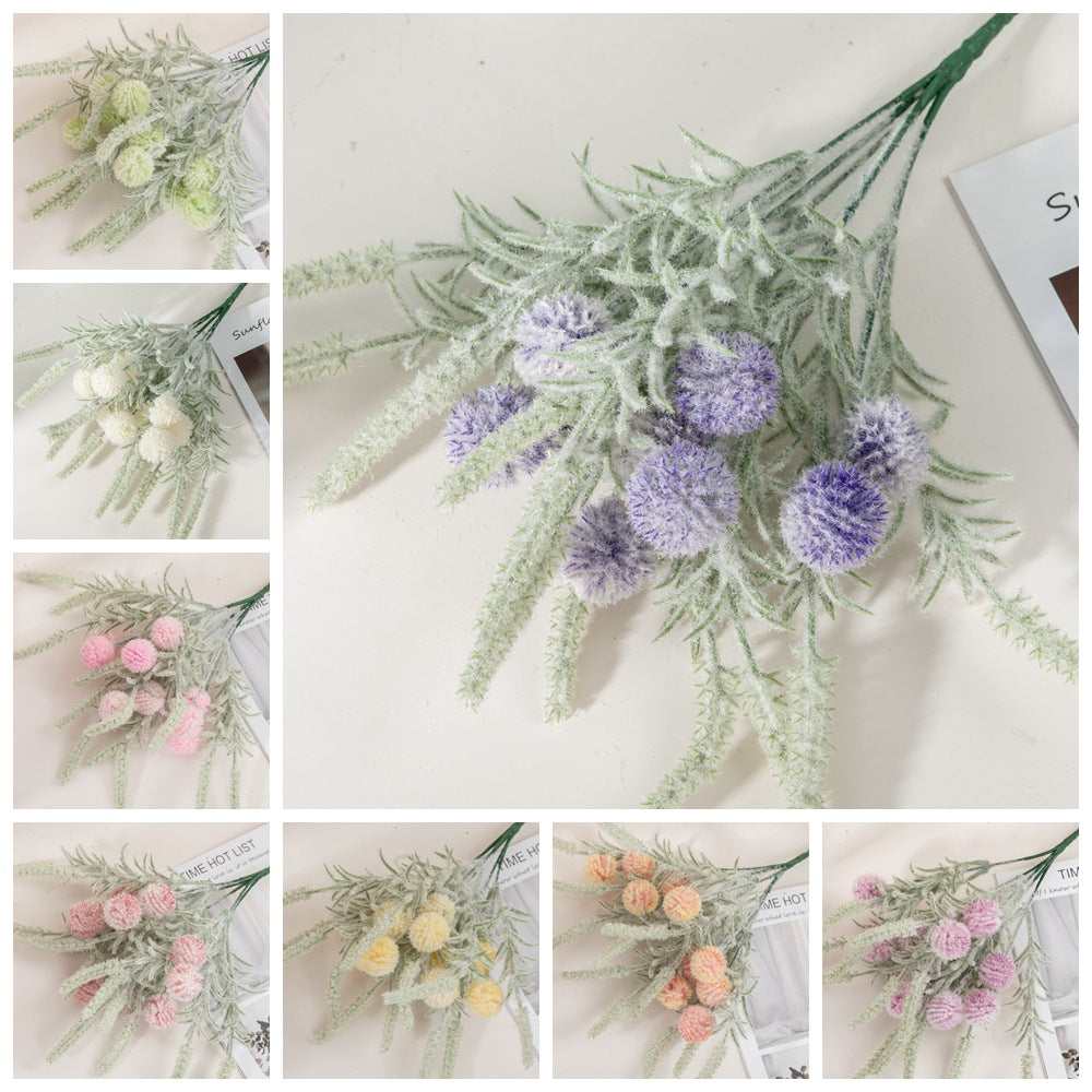 Flocked dandelion/silk Dandelions/INS Style silk dandelions Flower/ best for Home Decoration Cross border Wedding  MW85505