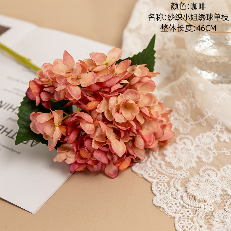 Silk hydrangea/14 colors hydrangea/INS style hydrangea/best for  Home Decoration Wedding Handheld Flower Road MW52666