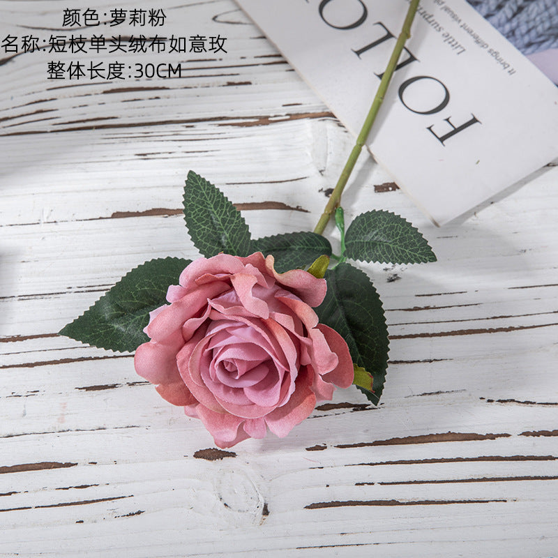 Velvet Rose/silk Night Rose /artificial rose/ Fake roser for Wholesale Home Decoration Wedding MW03336