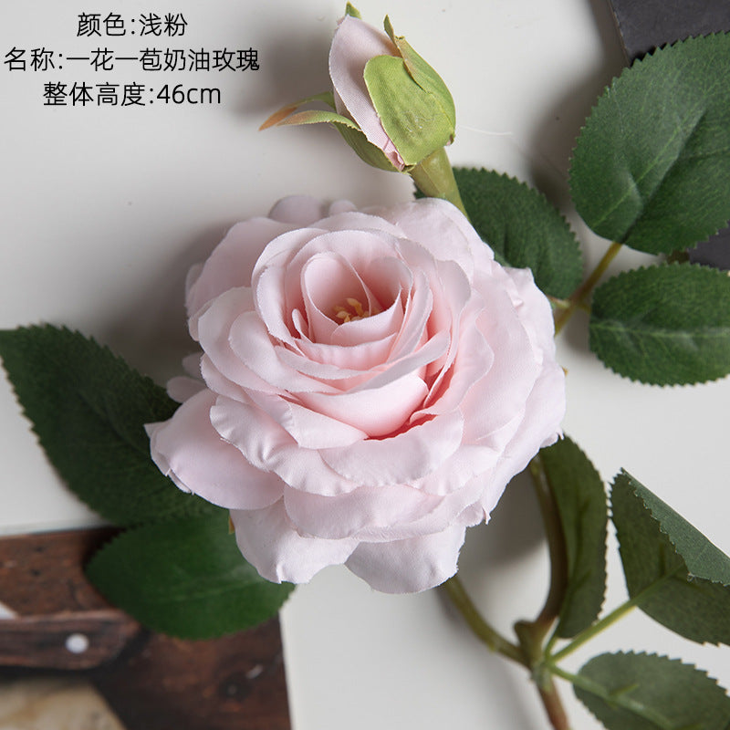 Silk Cream rose/artificial rose/ artificial flowers good for wholesale best for wedding decoration home decoration MW51011