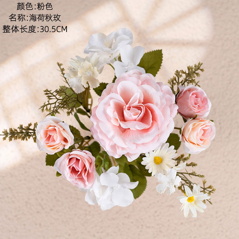 Artificial autumn rose/artificial silk roses/ artificial silk rose petals/artificial silk roses wholesale for wedding decorations home decoration  MW55507