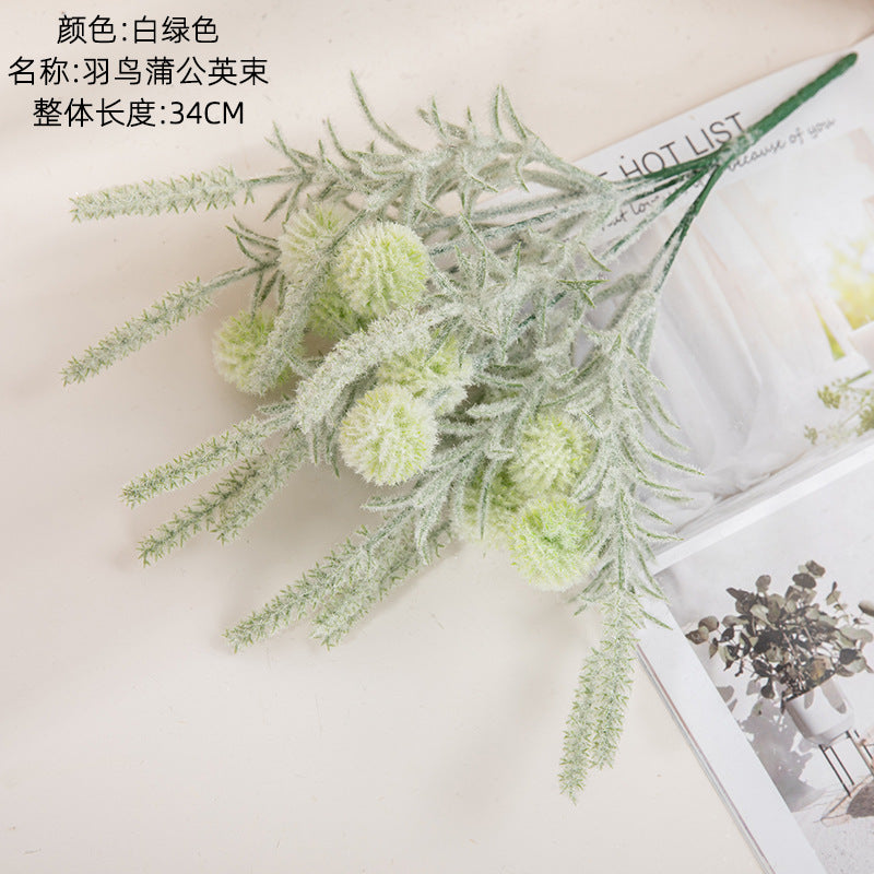 Flocked dandelion/silk Dandelions/INS Style silk dandelions Flower/ best for Home Decoration Cross border Wedding  MW85505