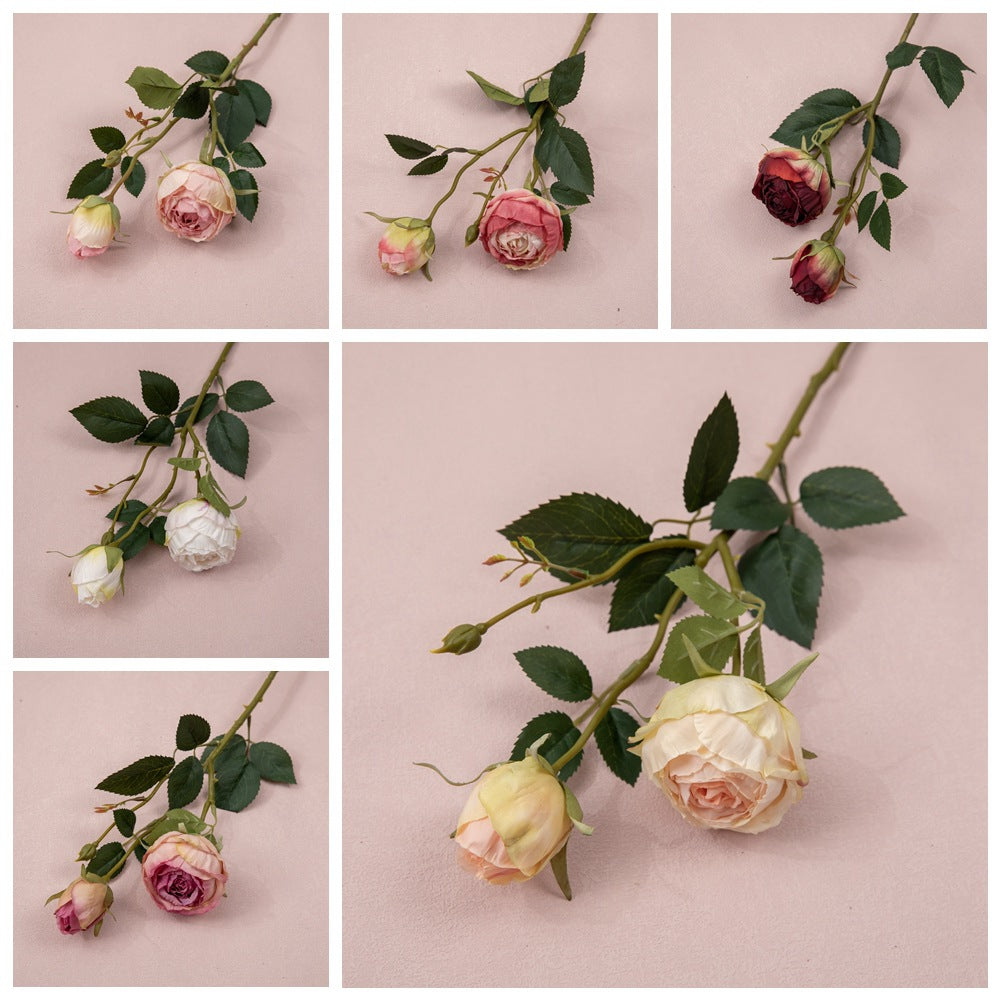 Artificial rose/silk rose petal/artificial roses/two heads roses/single rose/artificial roses for outdoors/ best for wedding home decoration MW52001