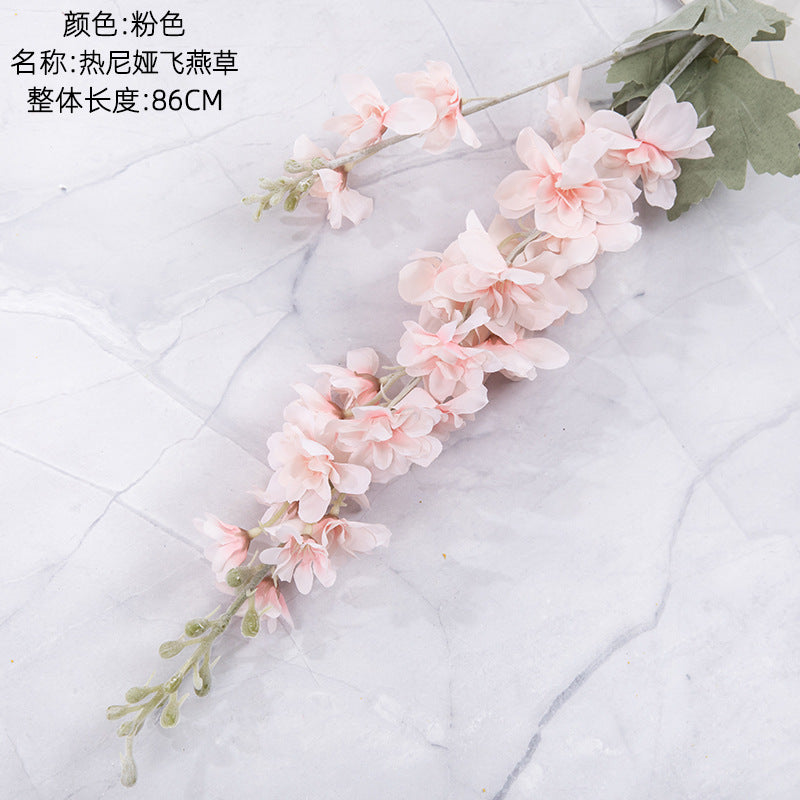 Silk larkspur/artificial larkspur flower/INS style larkspur best for home decoration wedding holding flowers rose wall  cross-border MW93001