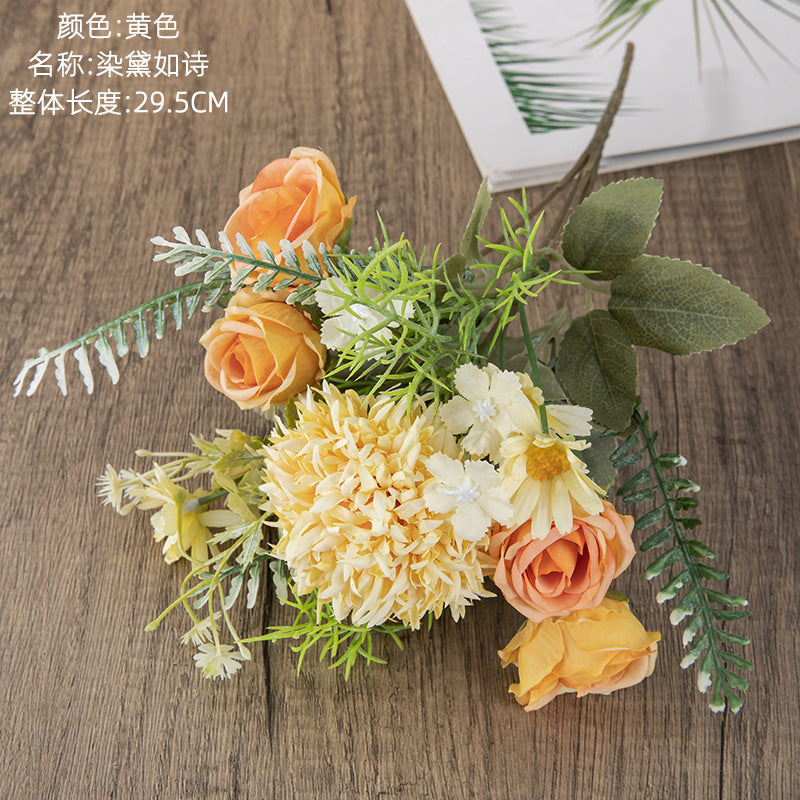 Silk Dandelion bouquet/plastic fern bouquet/ fake dandelion rose bouquet/ best for wedding decoration home decoratio INS style MW66795