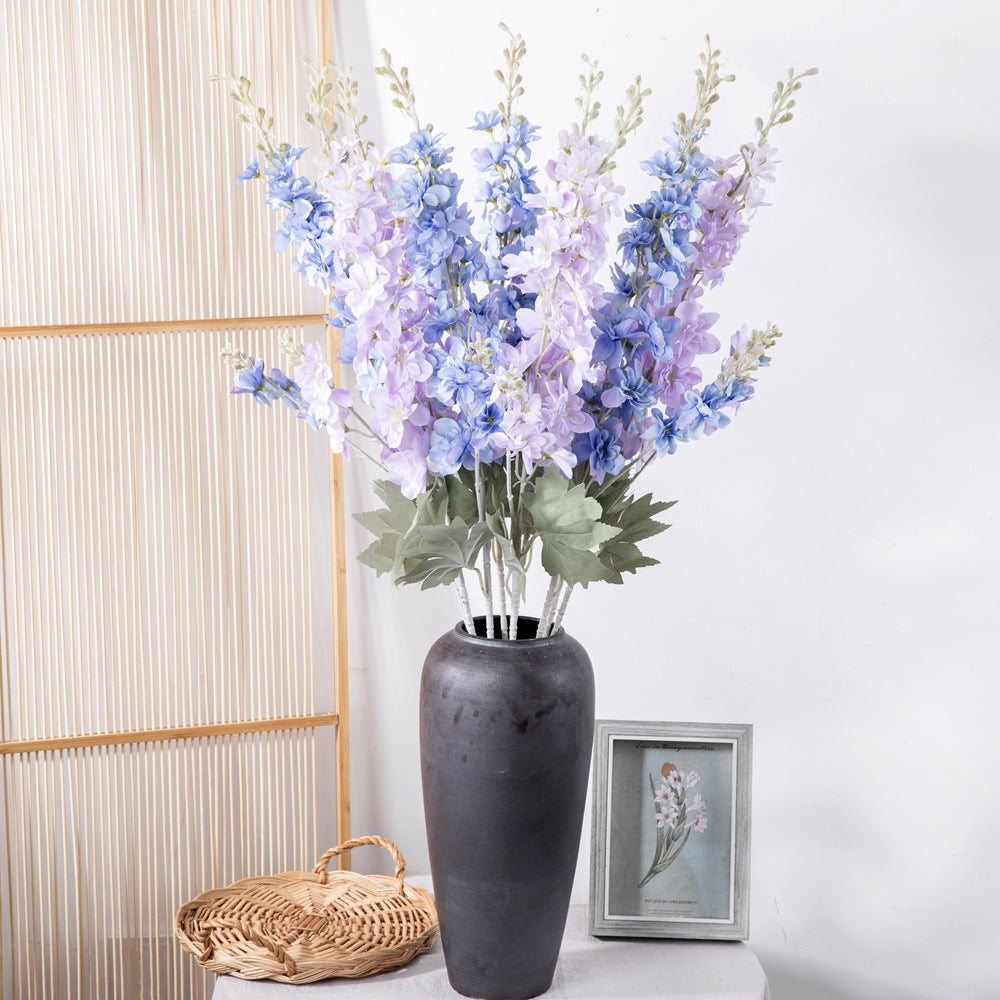 Silk larkspur/artificial larkspur flower/INS style larkspur best for home decoration wedding holding flowers rose wall  cross-border MW93001