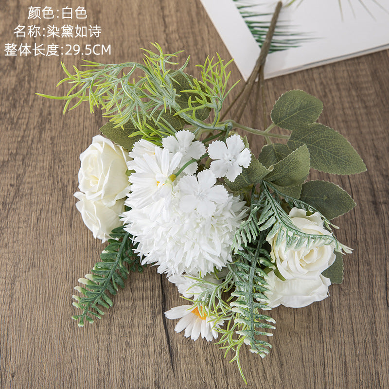 Silk Dandelion bouquet/plastic fern bouquet/ fake dandelion rose bouquet/ best for wedding decoration home decoratio INS style MW66795