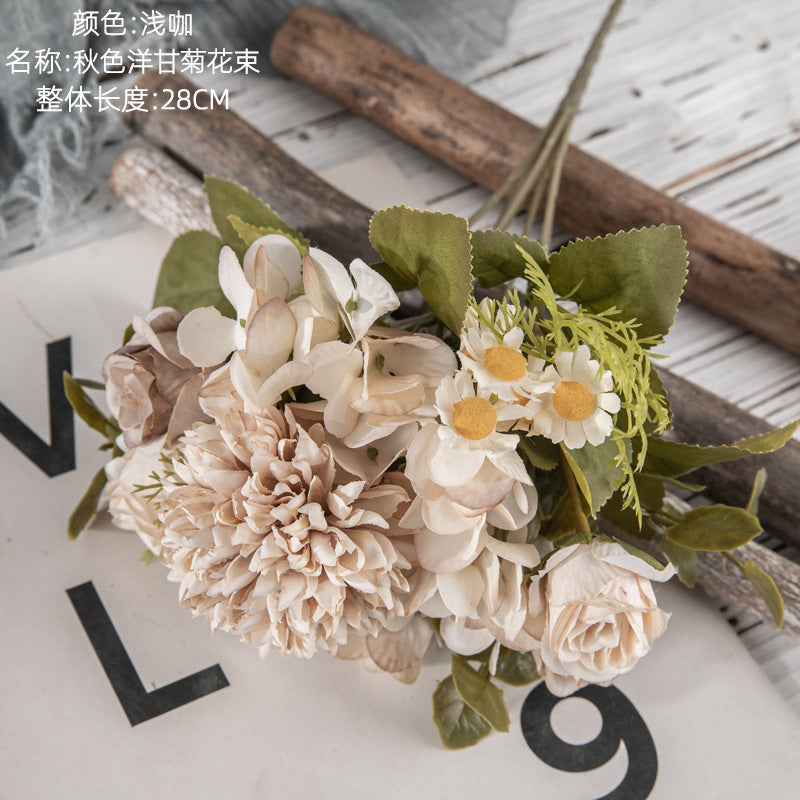 Silk chamomile rose bouquets/INS style Chamomile rose /artificial flowers for home decoration cross-border wedding bouquet work MW66792