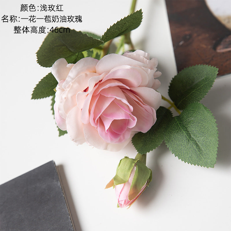 Silk Cream rose/artificial rose/ artificial flowers good for wholesale best for wedding decoration home decoration MW51011