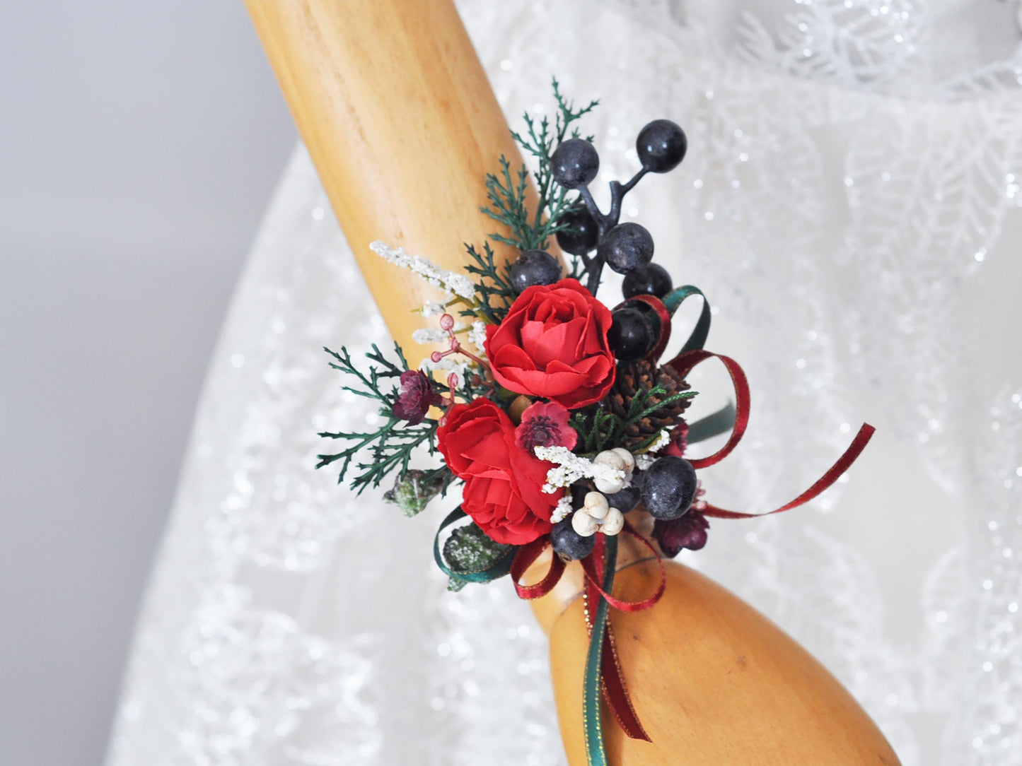 Classic Christmas Corsage, Christmas Corsage Gift, Baby Shower Corsage, Magnolia Corsage For Christmas Party, Event, Bridal Accessories