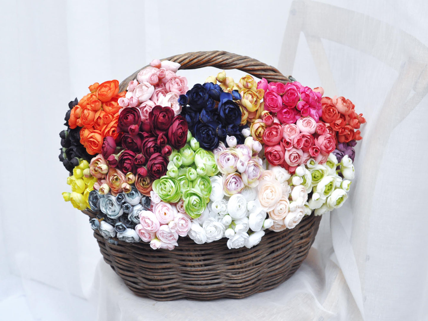 Dusty Rose Rose Stems – Faux Flower Bundle Perfect For DIY Wedding Bouquet, Wreath, Silk Ranunculus Centerpiece, Crafts & Arrangements