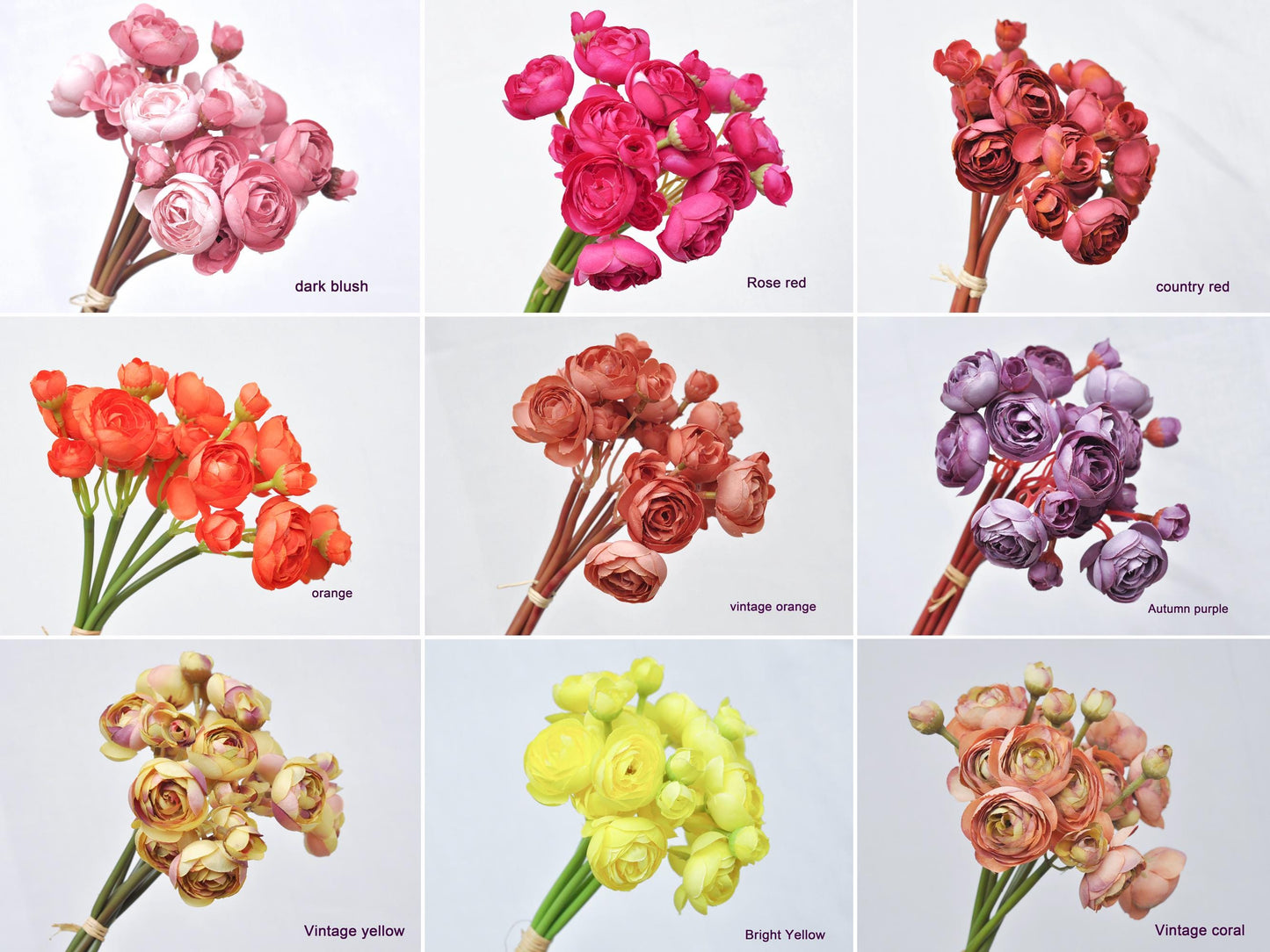 Dusty Rose Rose Stems – Faux Flower Bundle Perfect For DIY Wedding Bouquet, Wreath, Silk Ranunculus Centerpiece, Crafts & Arrangements