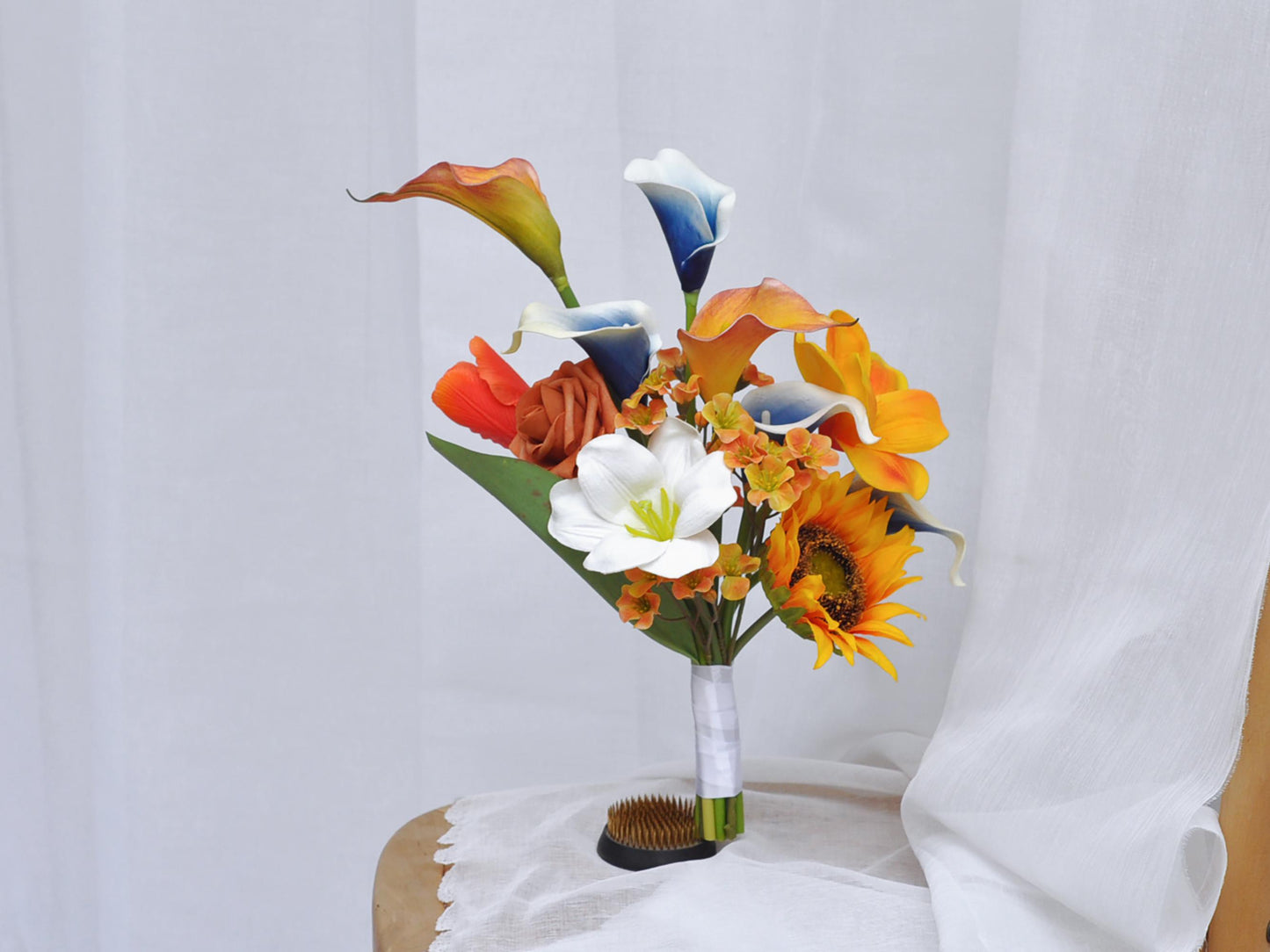 Brighten Your Space With Real Touch Yellow Tulip Bouquet - Ideal For Boho Wedding Decor, Bridesmaid Bouquet Gift, Flower Girl Bouquet Gift