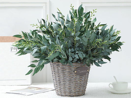 Faux Willow Branch, Silk Willow Foliage, Wild Willow Wreath, Willow Branch for Home Decoration, Wedding Decoration, DIY Wreath Vine Ornament