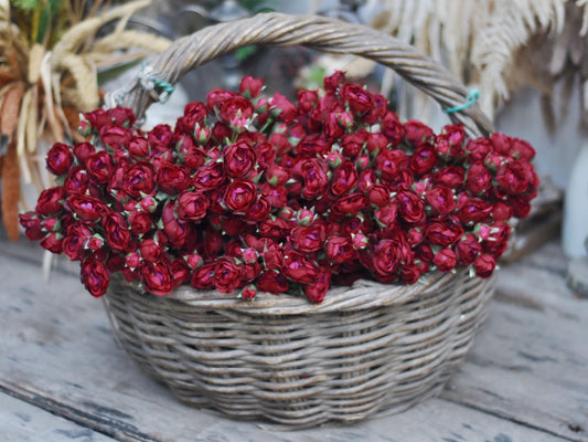 Faux Rose Branch, Burgundy Rose Branch, Champagne Pink Rose Branch, Silk Rose Flower Ornaments for Home, Office, Table, Wedding Decorations