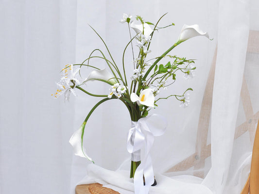 Calla Lily Flower Bouquet, EVA Pincushion Bridal Bouquet, Bridesmaid Bouquet Gift, Simple Table Centerpiece, Flower For Vase Home Decor Gift