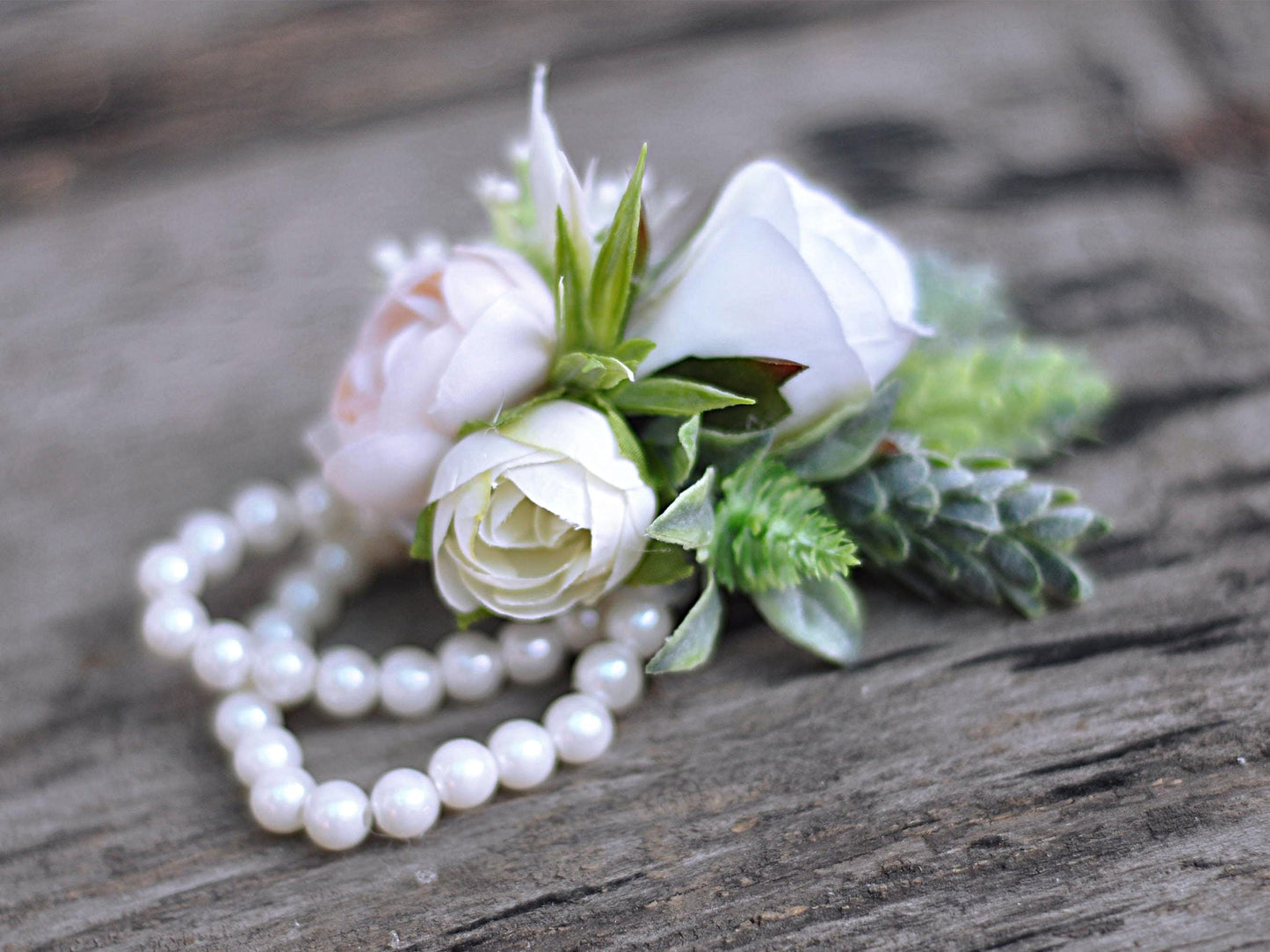 Personalized Champagne Rose Pearl Bracelet Wrist Corsage Gift For Her Rustic Wedding,Bridesmaid,Prom,Mom,Bridal Accessories,Boutonniere Gift