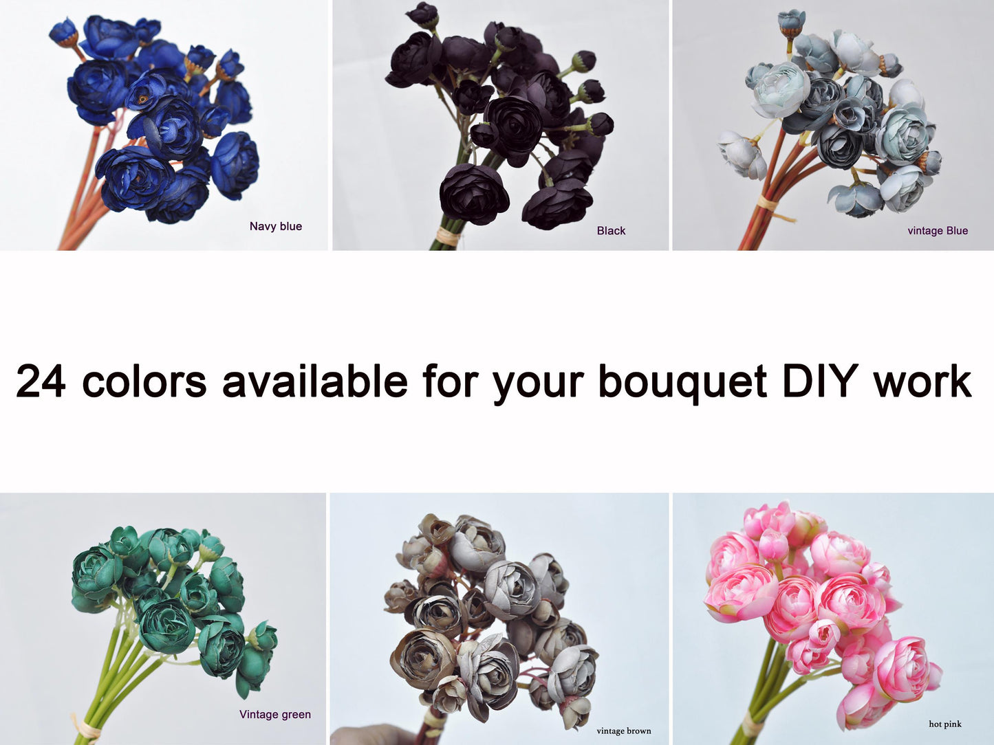 Dusty Rose Rose Stems – Faux Flower Bundle Perfect For DIY Wedding Bouquet, Wreath, Silk Ranunculus Centerpiece, Crafts & Arrangements