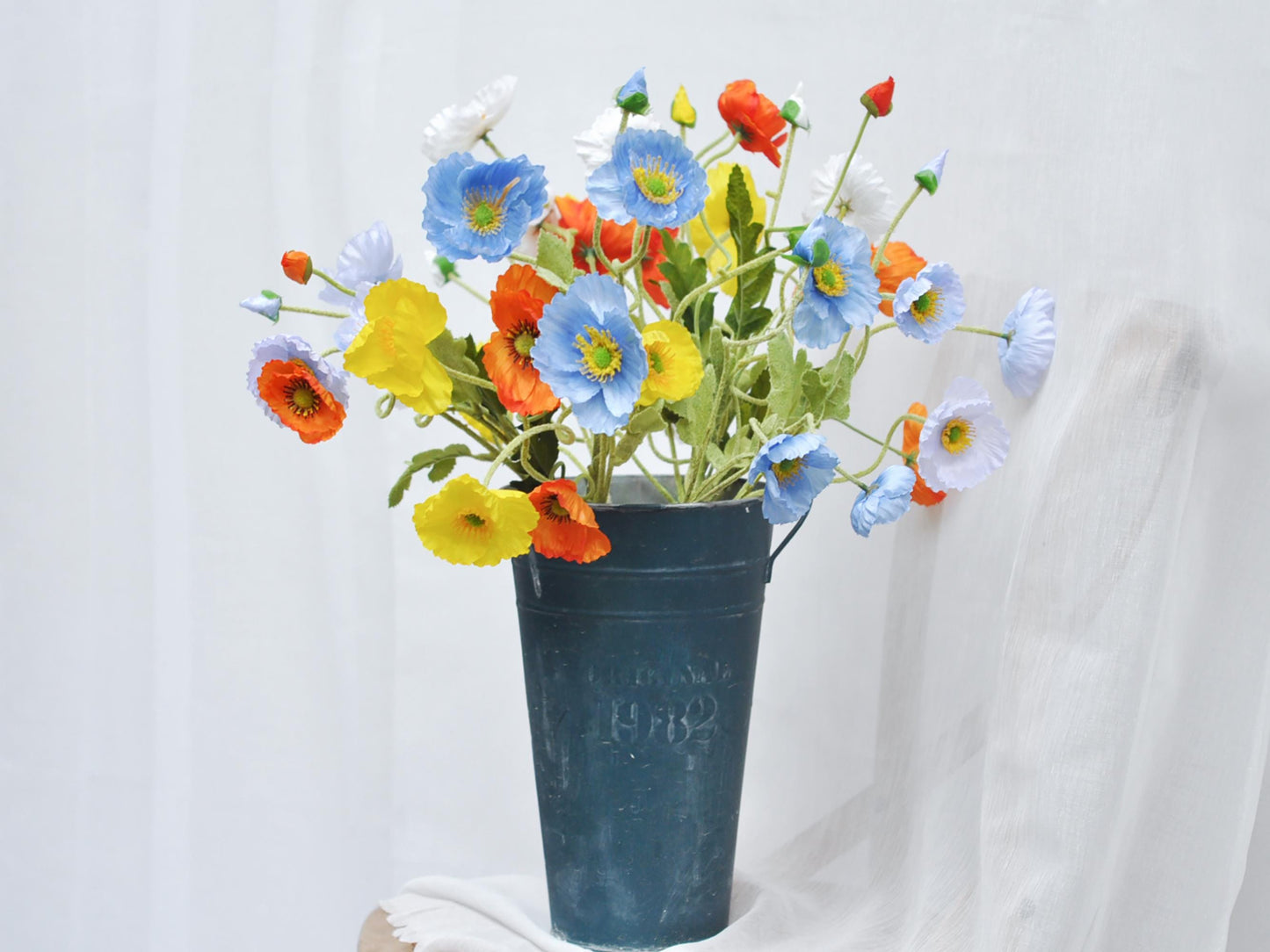 Faux Poppy Flowers/Silk Poppy flower Branch/DIY Florals/Centerpieces/Wedding/Home/Kitchen/Office Decor/ Gift for Her/wildflower bouquet