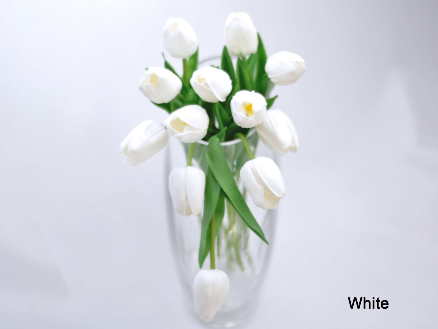 12 Pcs Real Touch Tulip Bouquet Gift, White Tulip Bouquet, Pink-Coral Tulip Floral Arrangements for Home Decor, Centerpiece,Easter Ornaments