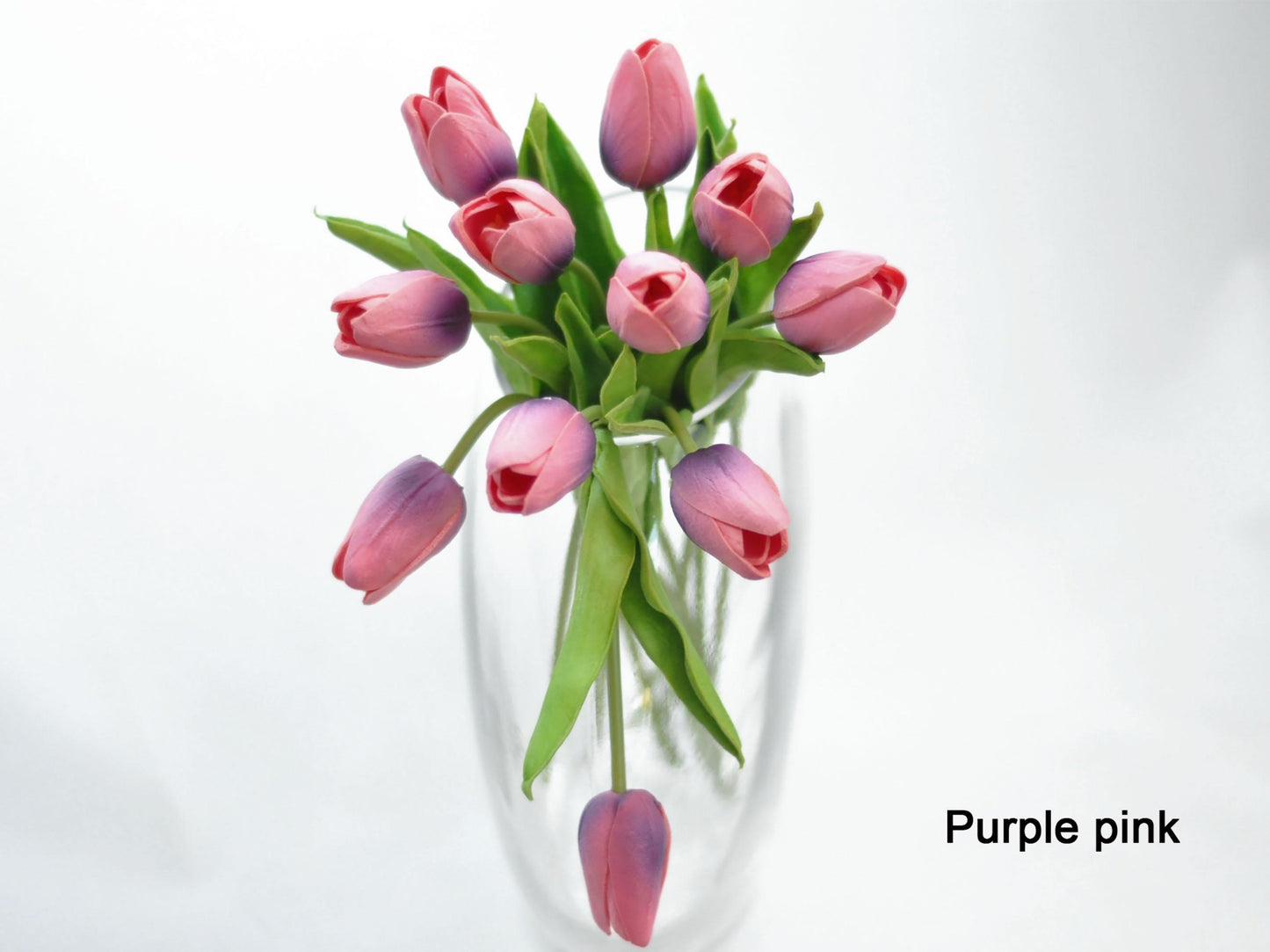 12 Pcs Real Touch Tulip Bouquet Gift, White Tulip Bouquet, Pink-Coral Tulip Floral Arrangements for Home Decor, Centerpiece,Easter Ornaments