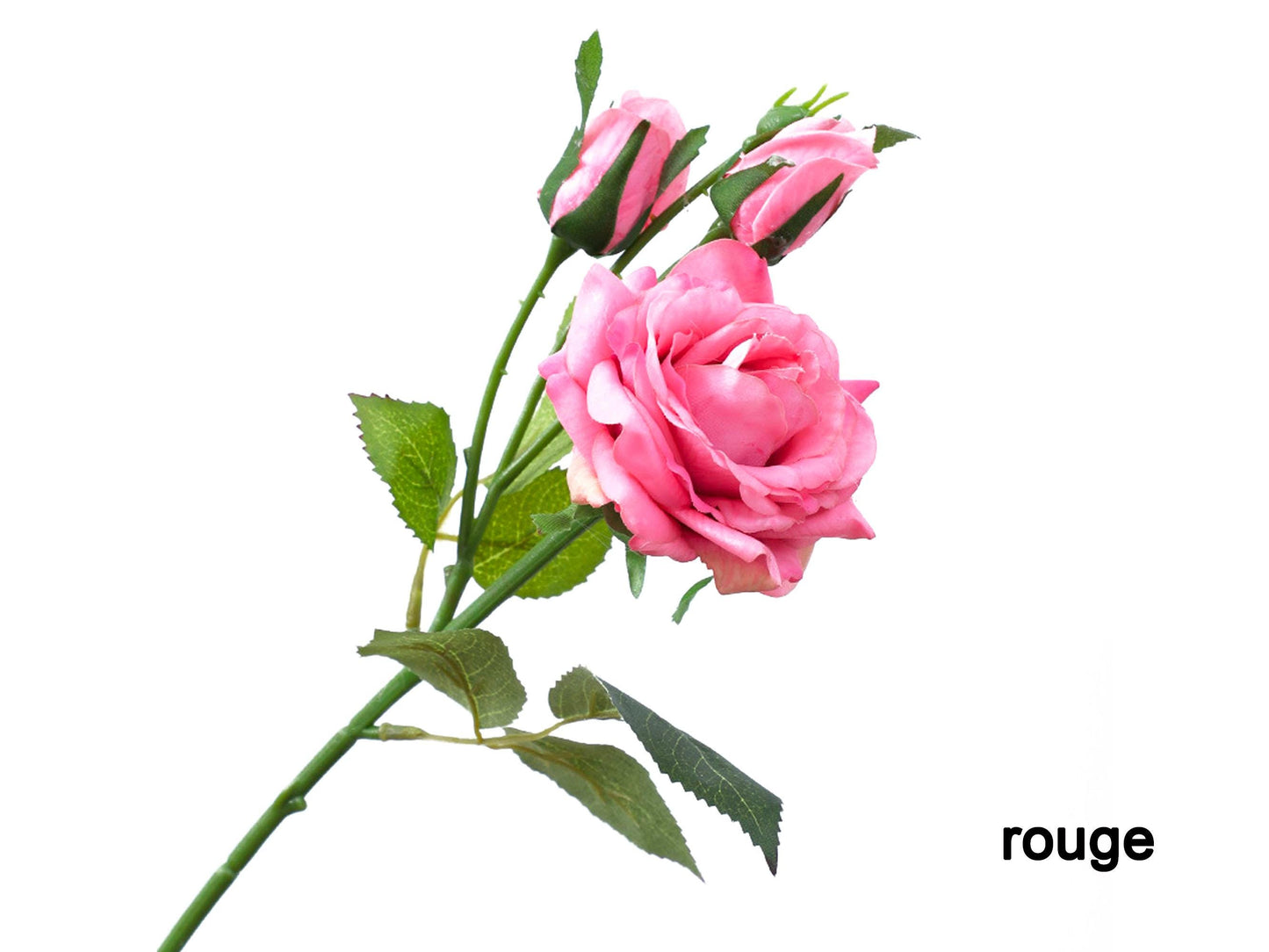 Burgundy Rose Posy Branch, Flesh Pink Two Heads Real Touch Rose Branch, Rouge Rose Flower for Home, Bath, Office, Table, Wedding Bouquet DIY