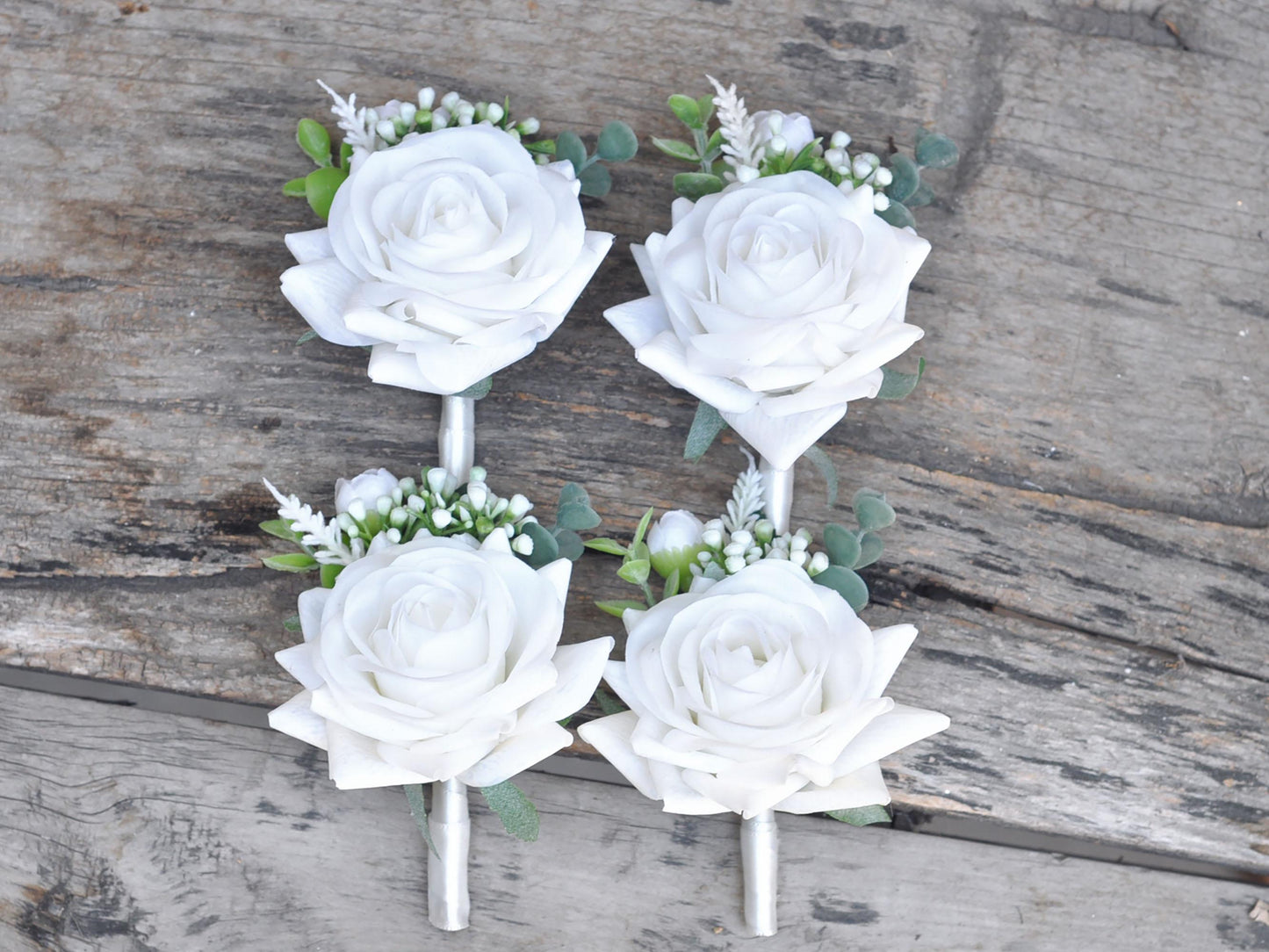 White Rose Pearl Wrist Bracelet, Real Touch Ribbon Corsage, Bridesmaid Gift for Her, Mom, Wedding Bridal Accessories, Best Man Boutonniere