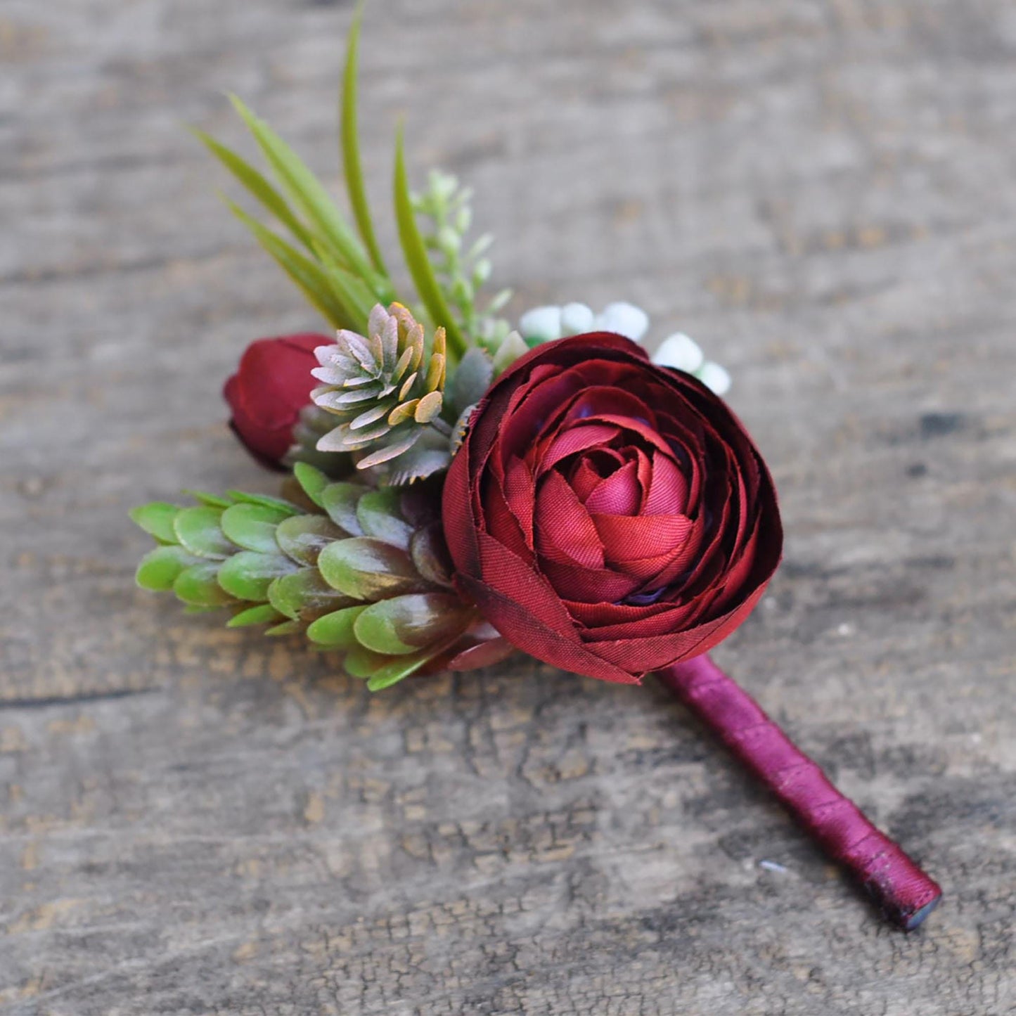 Burgundy Red Rose Pearl Bracelet Wrist Corsage Bridesmaid Gift for Her Anniversary, Rustic Wedding Bridal Accessories, Prom Boutonniere Gift