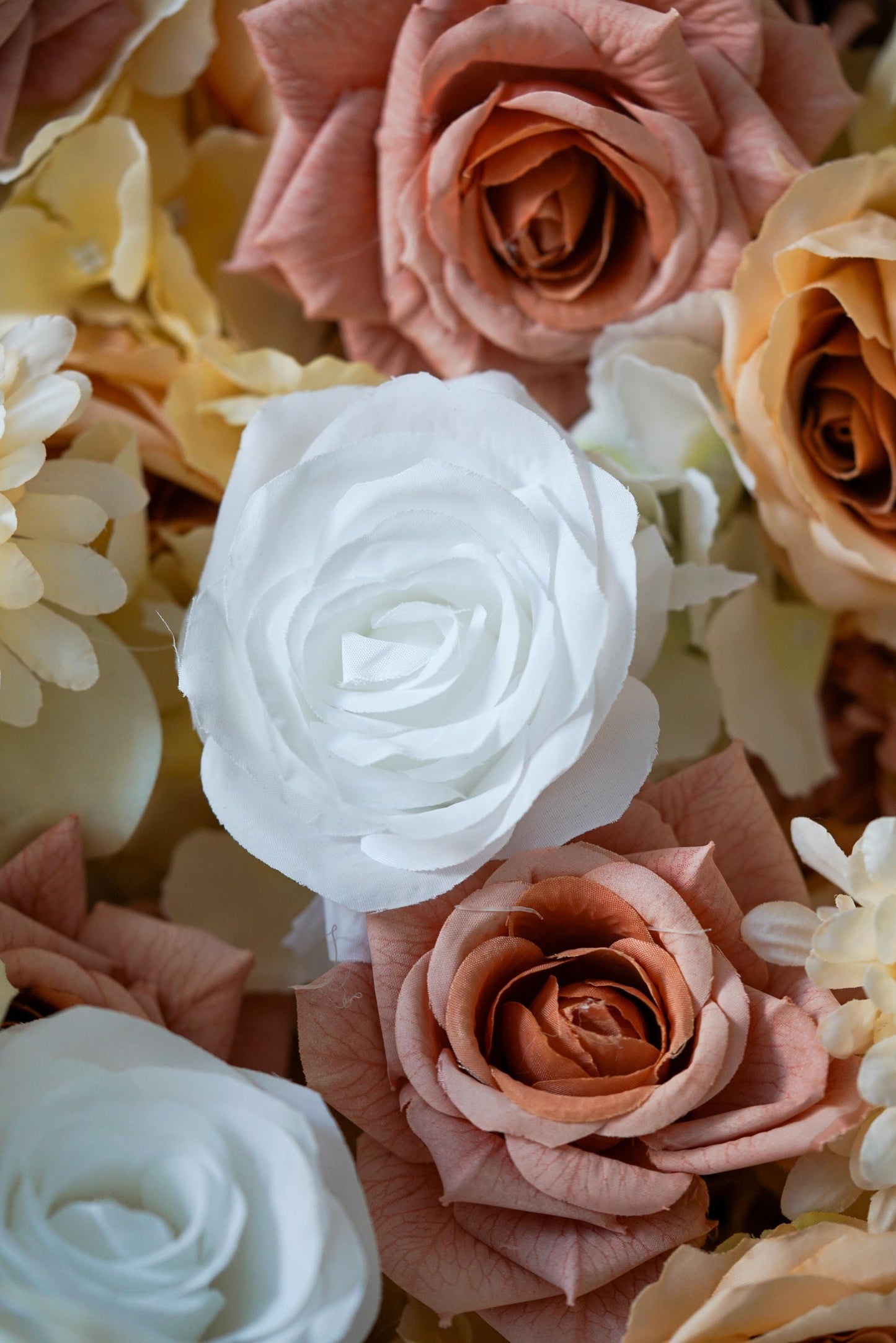 Rust Sepia Rose Flower Wall - Easy Install 5D Flower Panel, Custom Shop Wall Decor, Baby Shower Backdrop, Wedding Photo Background