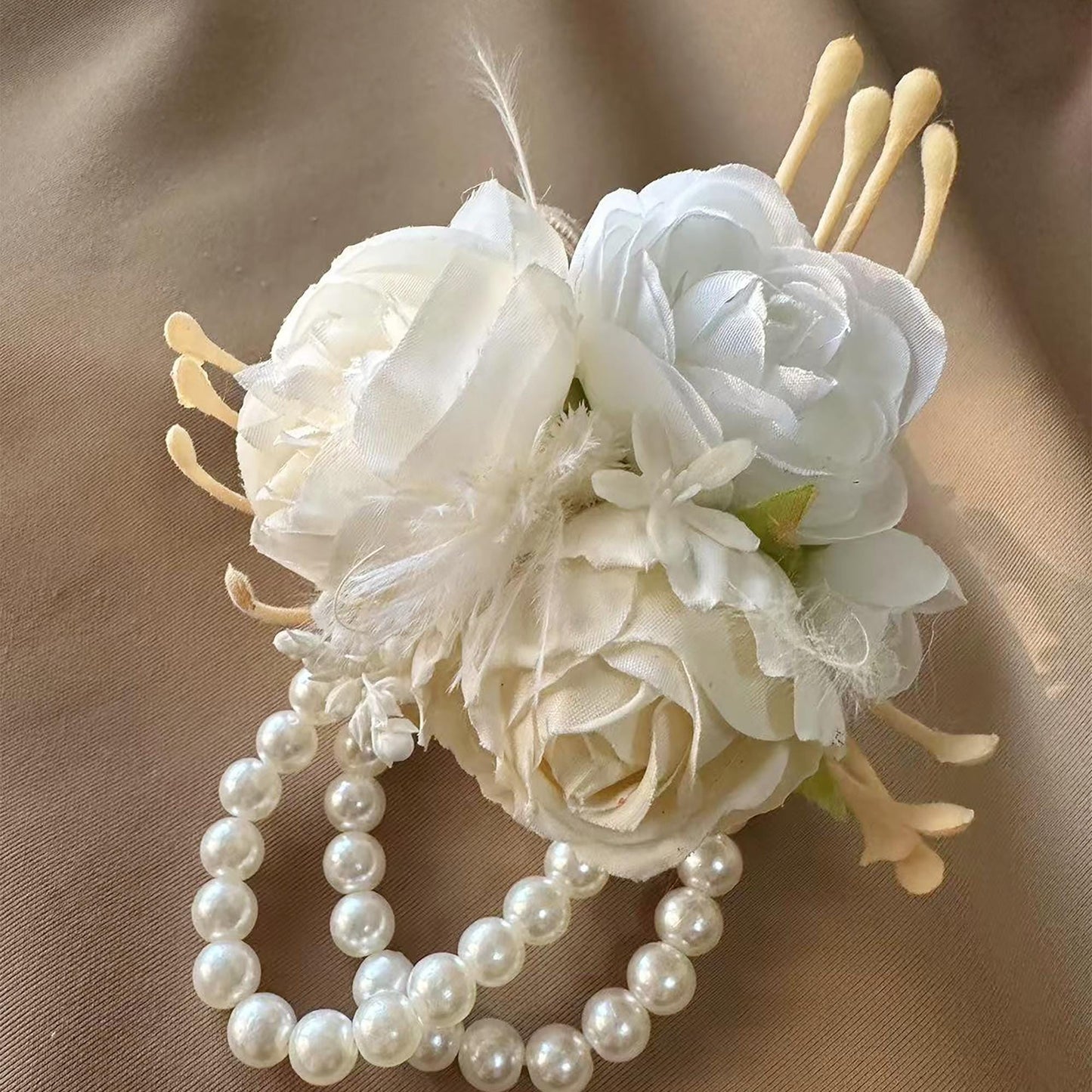 Feather Peony Corsage, Ethereal Corsage, Fairly Peony Corsage, Feather Peony Boutonniere, Mom Corsage, Bridesmaid, Groom Pin, Beach Wedding