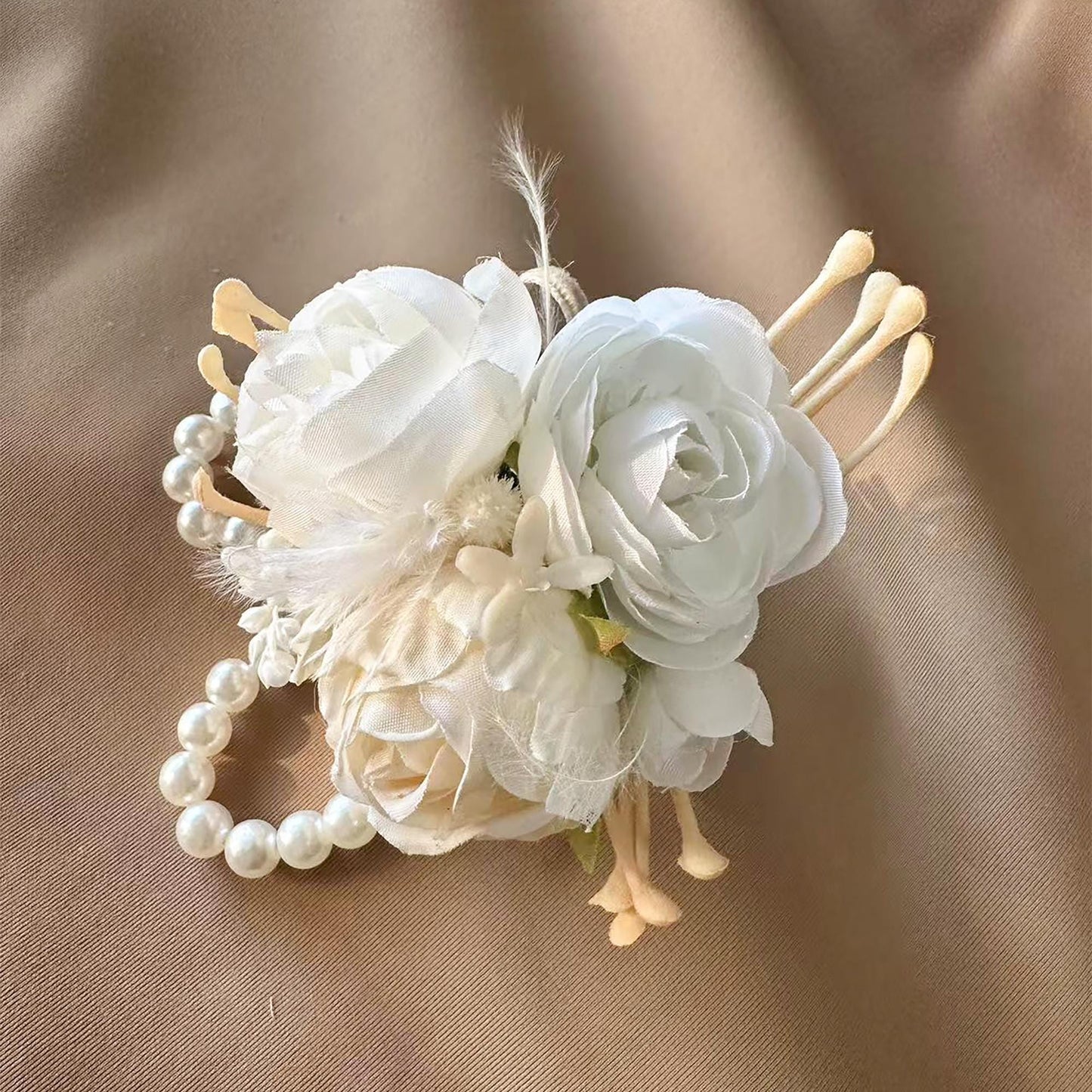 Feather Peony Corsage, Ethereal Corsage, Fairly Peony Corsage, Feather Peony Boutonniere, Mom Corsage, Bridesmaid, Groom Pin, Beach Wedding