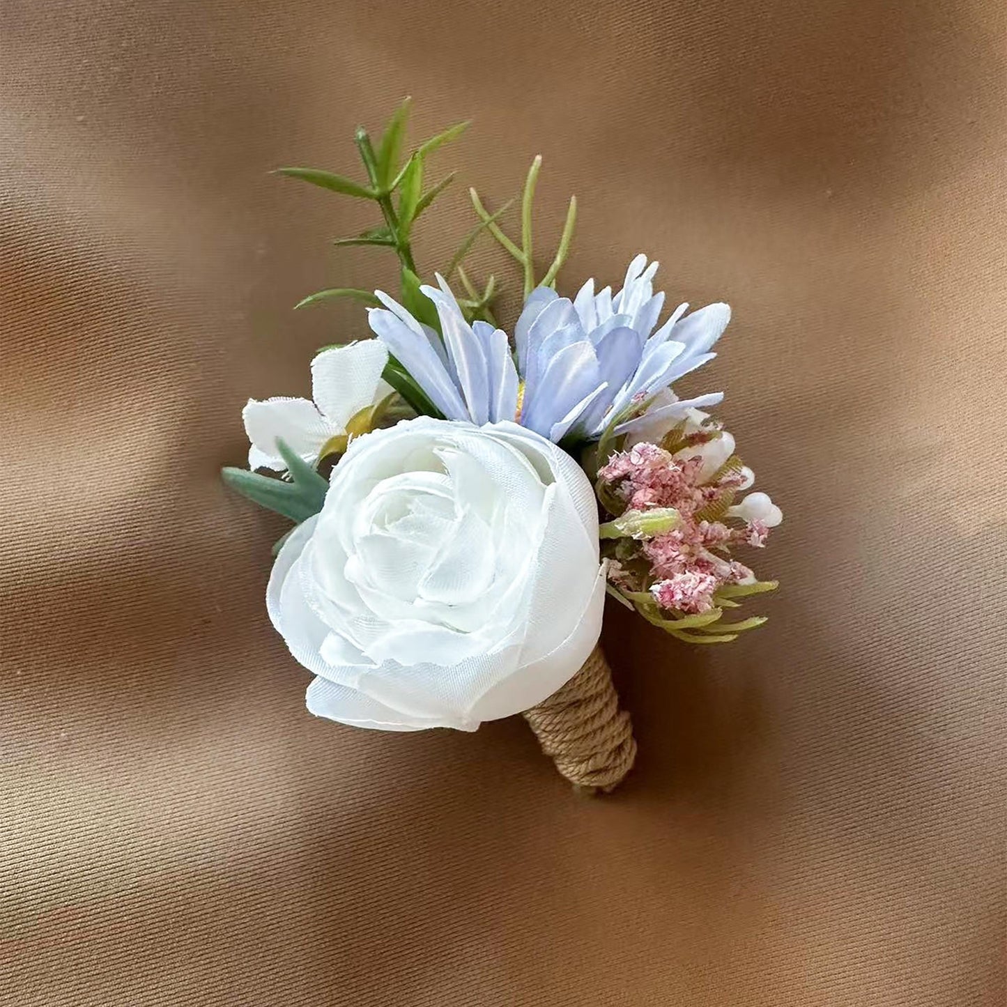 Rustic Peony Boutonniere, Daisy Boutonniere, Silk Ranunculus Boutonniere, Best Man Groom Boutonniere Gift, Beach Wedding Gift For Him
