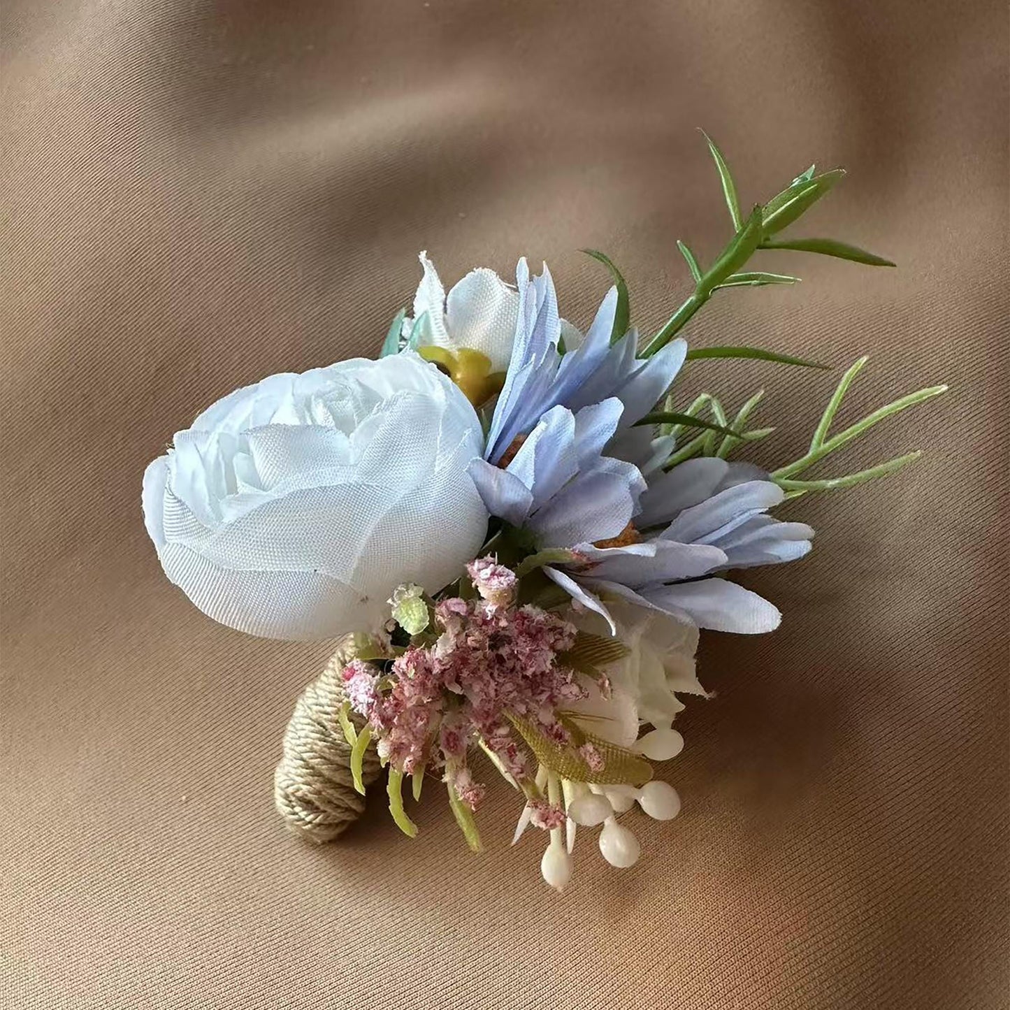 Rustic Peony Boutonniere, Daisy Boutonniere, Silk Ranunculus Boutonniere, Best Man Groom Boutonniere Gift, Beach Wedding Gift For Him