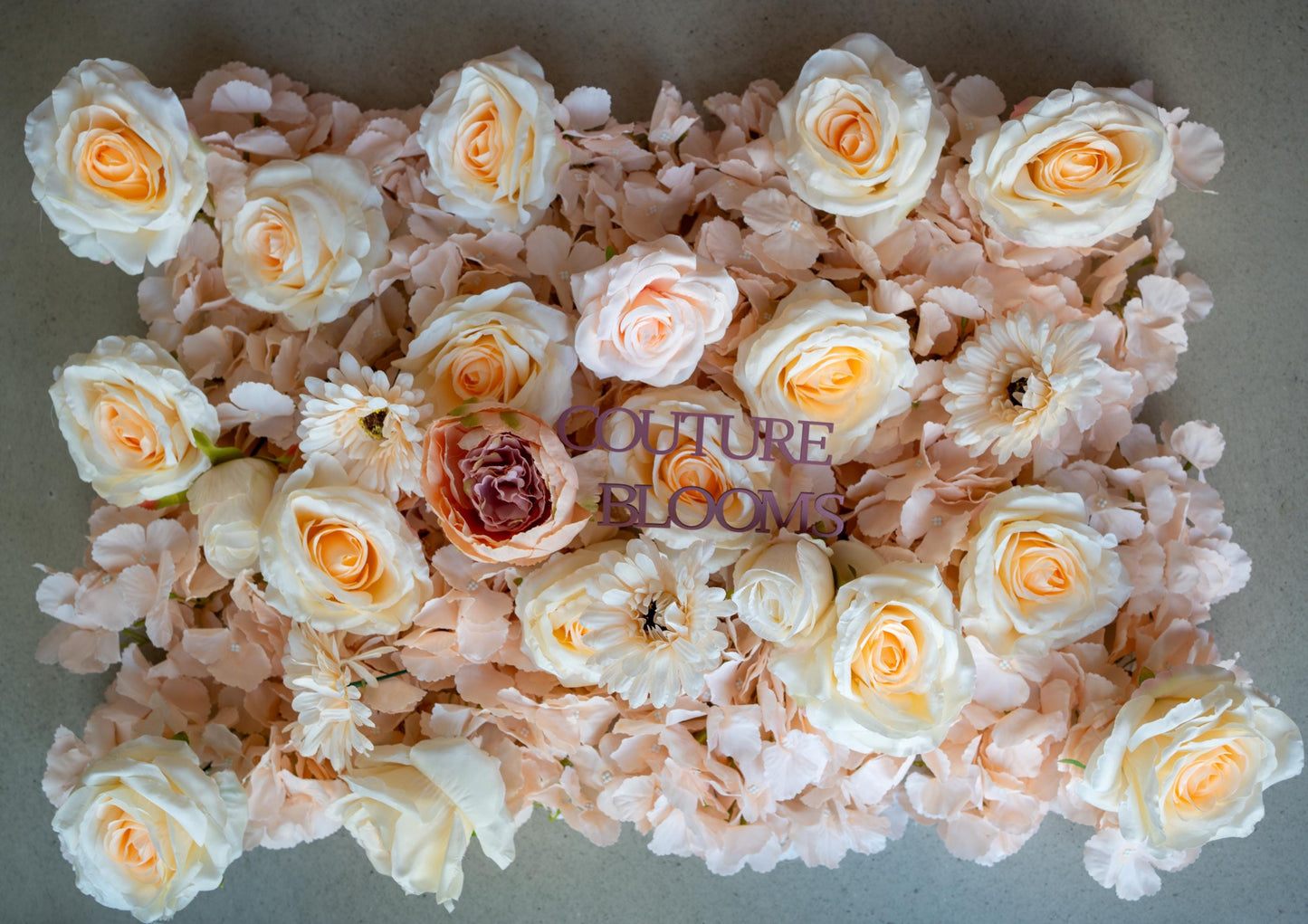 Champagne Rose Flower Wall - Easy Install 5D Flower Panel, Custom Shop Wall Decor, Baby Shower Backdrop, Wedding Photo Background