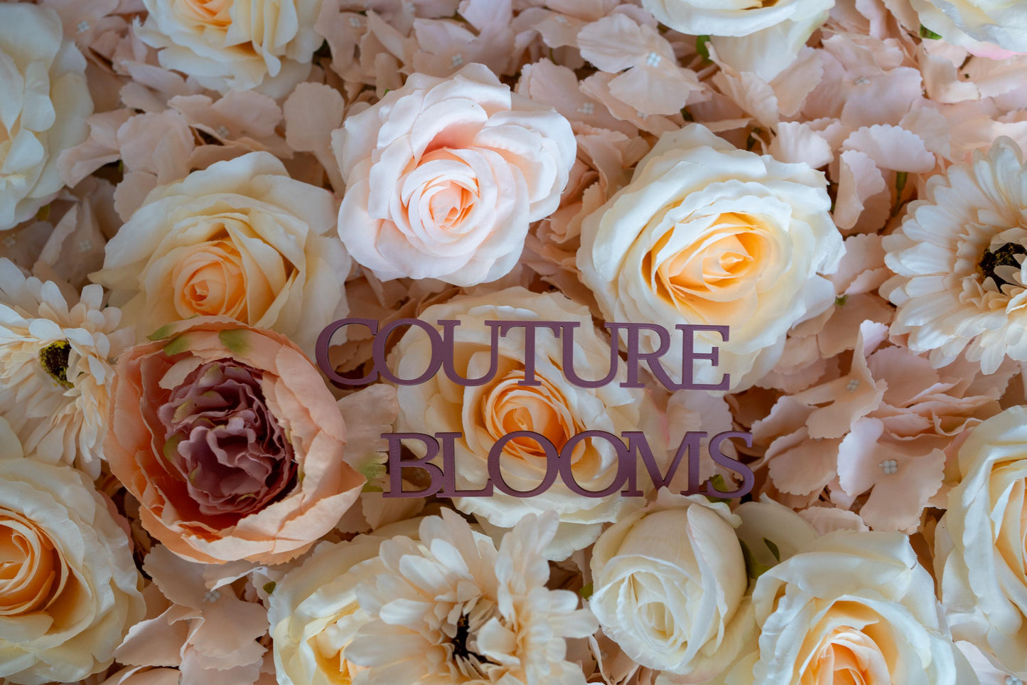 Champagne Rose Flower Wall - Easy Install 5D Flower Panel, Custom Shop Wall Decor, Baby Shower Backdrop, Wedding Photo Background